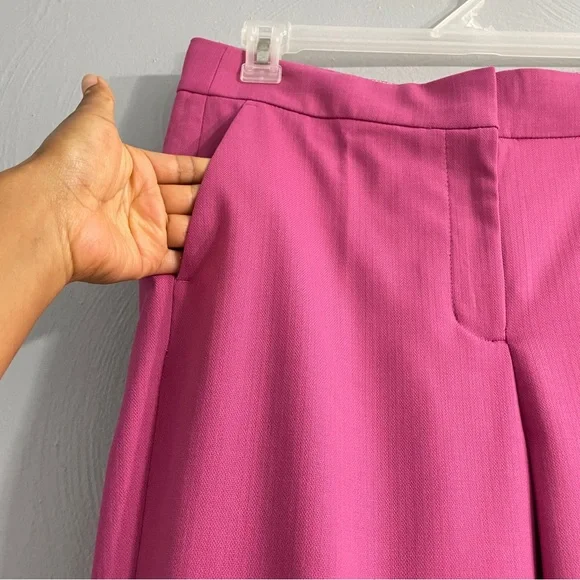 J. Crew Willa Cropped Flare trousers pants Garden Dahlia Pink Italian Wool  8 - Picture 4 of 13